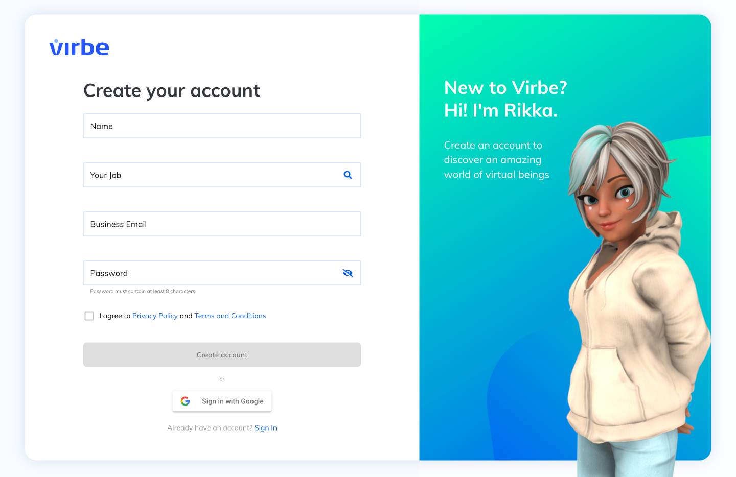 Create account