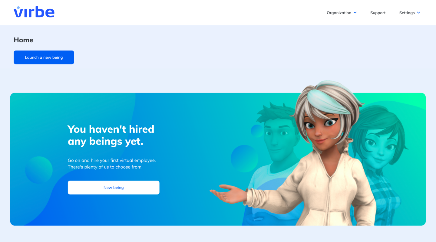 Virbe Hub Home: Empty