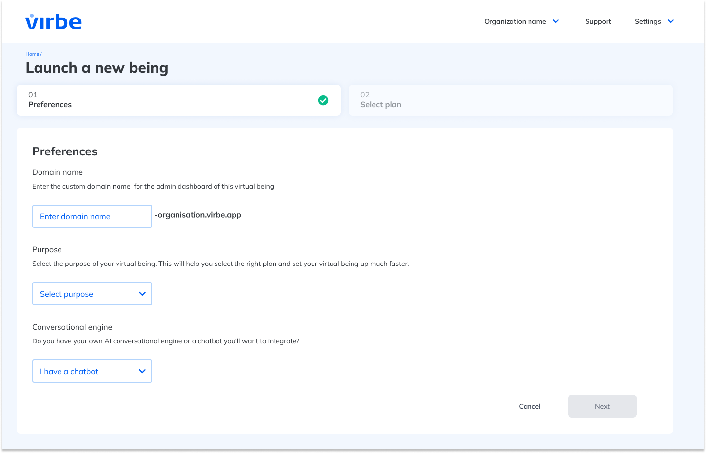 Launching a new being: preferences